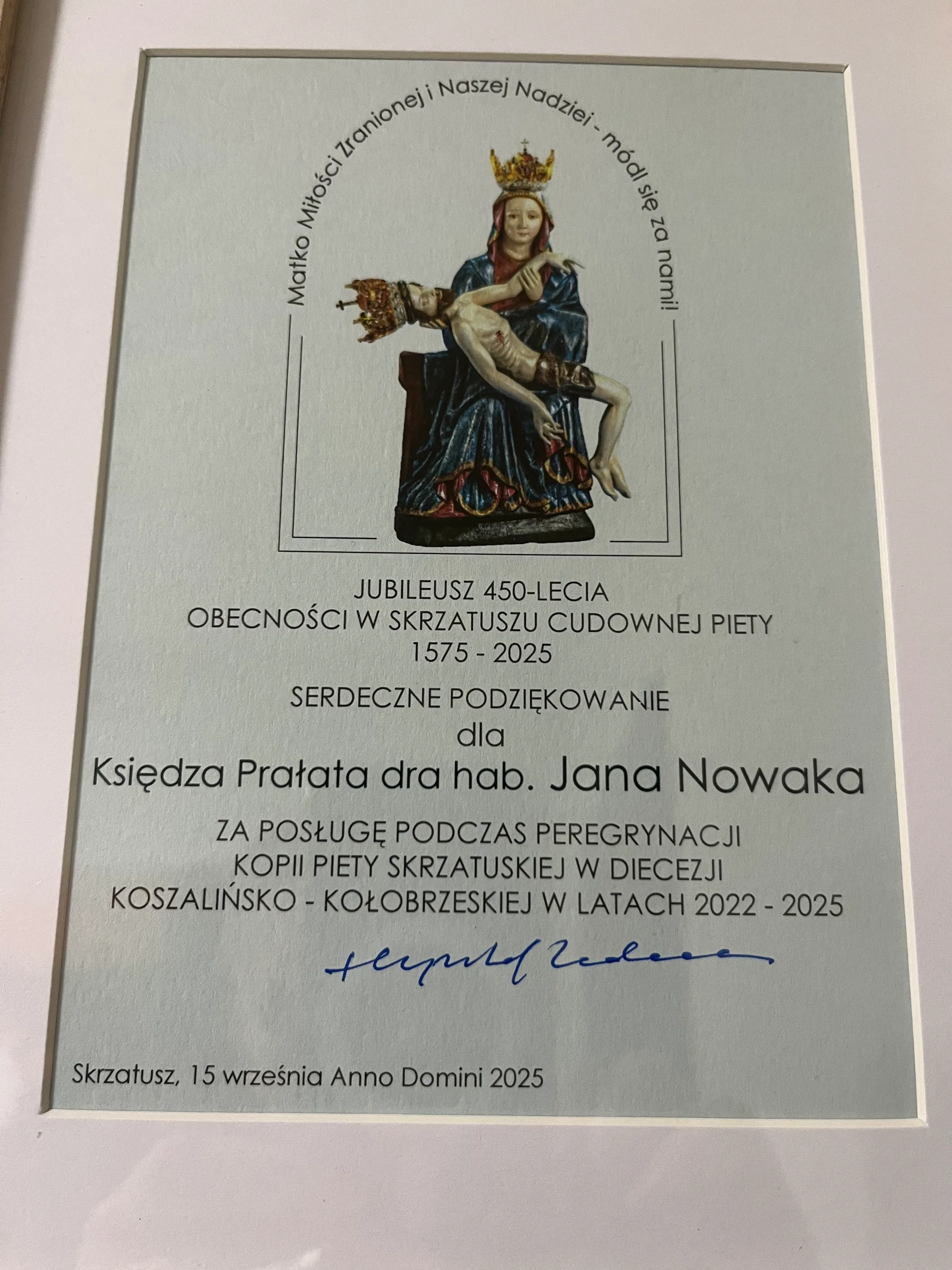 Dar Piety Matki Bożej Skrzatuskiej dla Stowarzyszenia „Ocalenie”